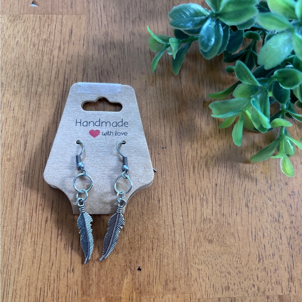 Handmade feather earrings